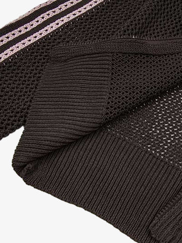 Street-style Openwork Mesh Knit Sweater