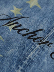 Anchor Club Star Graphic Washed Denim Jacket