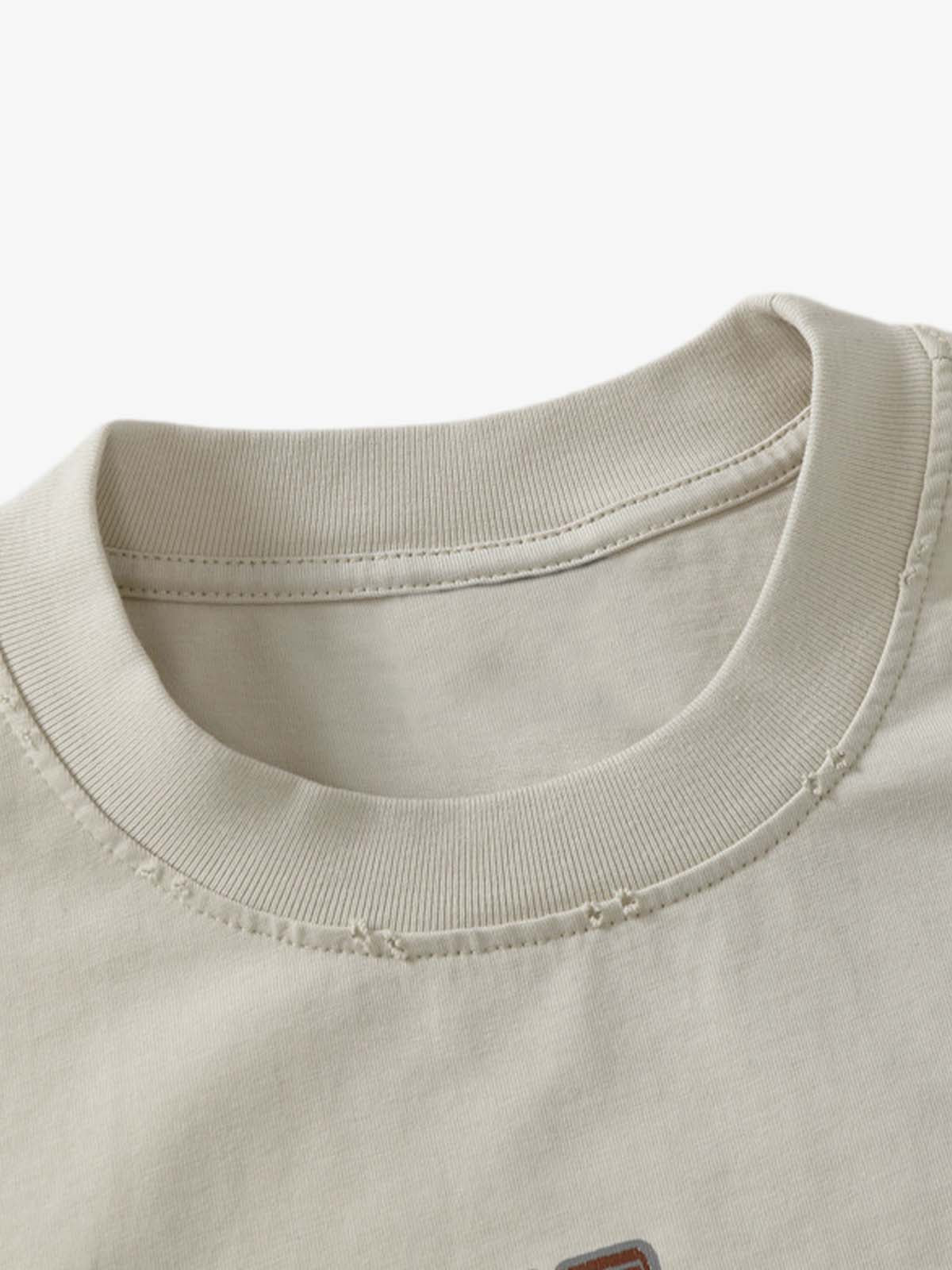 Graffiti Raw Edge Patchwork T-shirt 