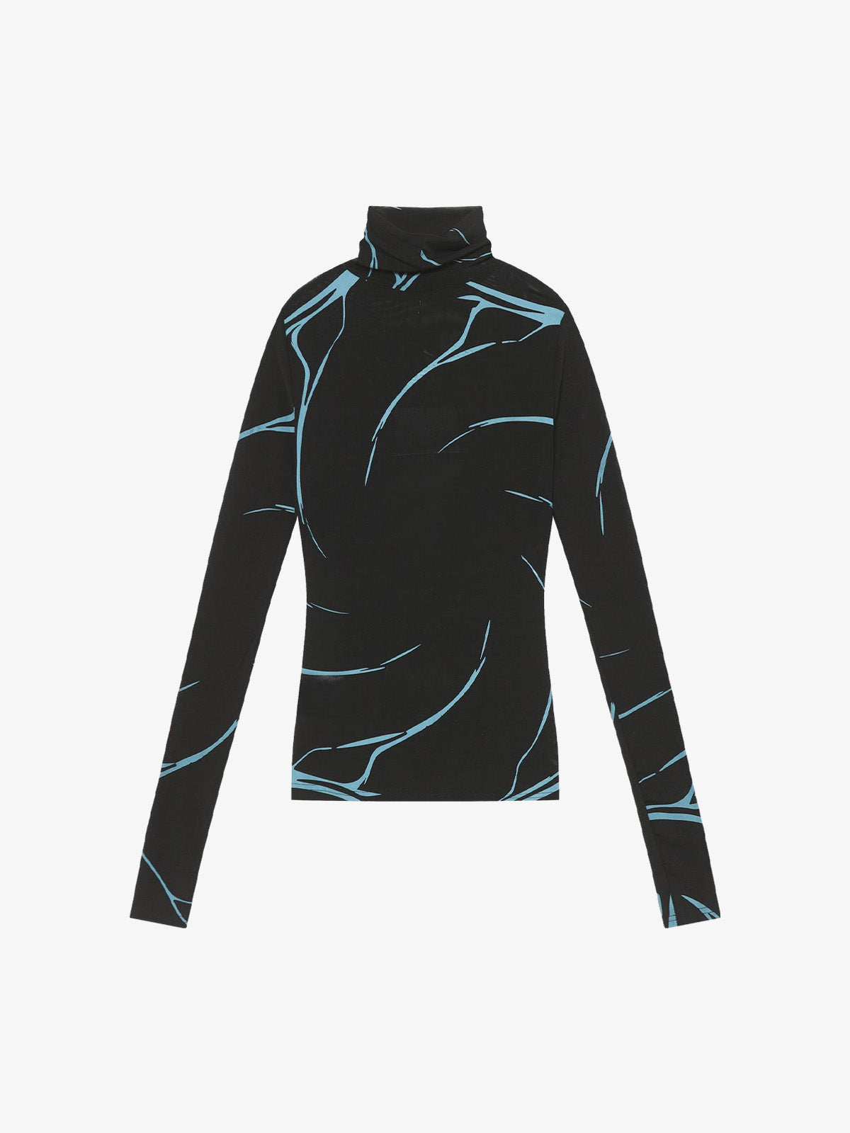 Thesupermade Dark Style Printed Slim Mesh Long-sleeved T-shirt 