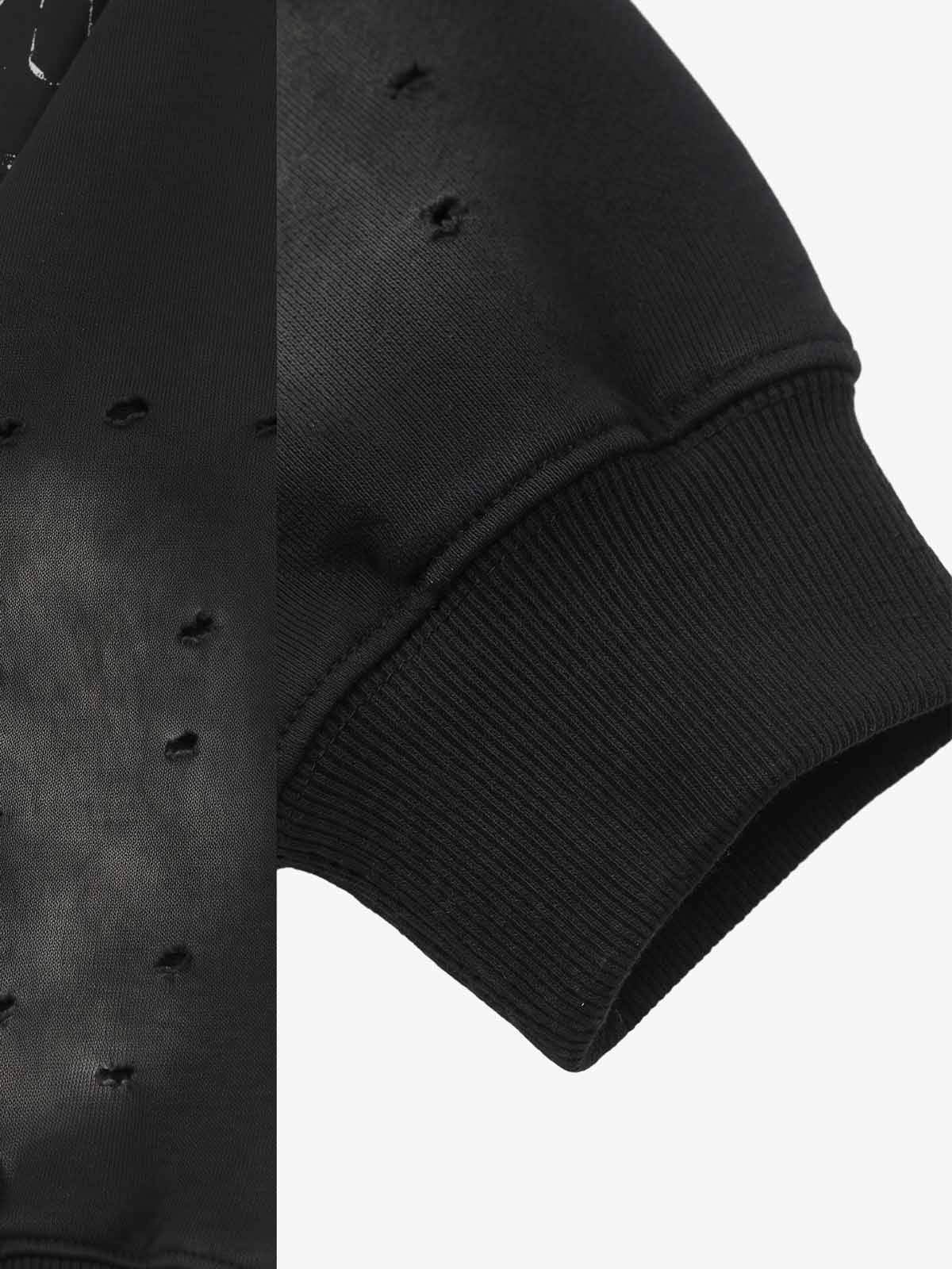 Streetwear Distressed Chain Graphic Hoodie