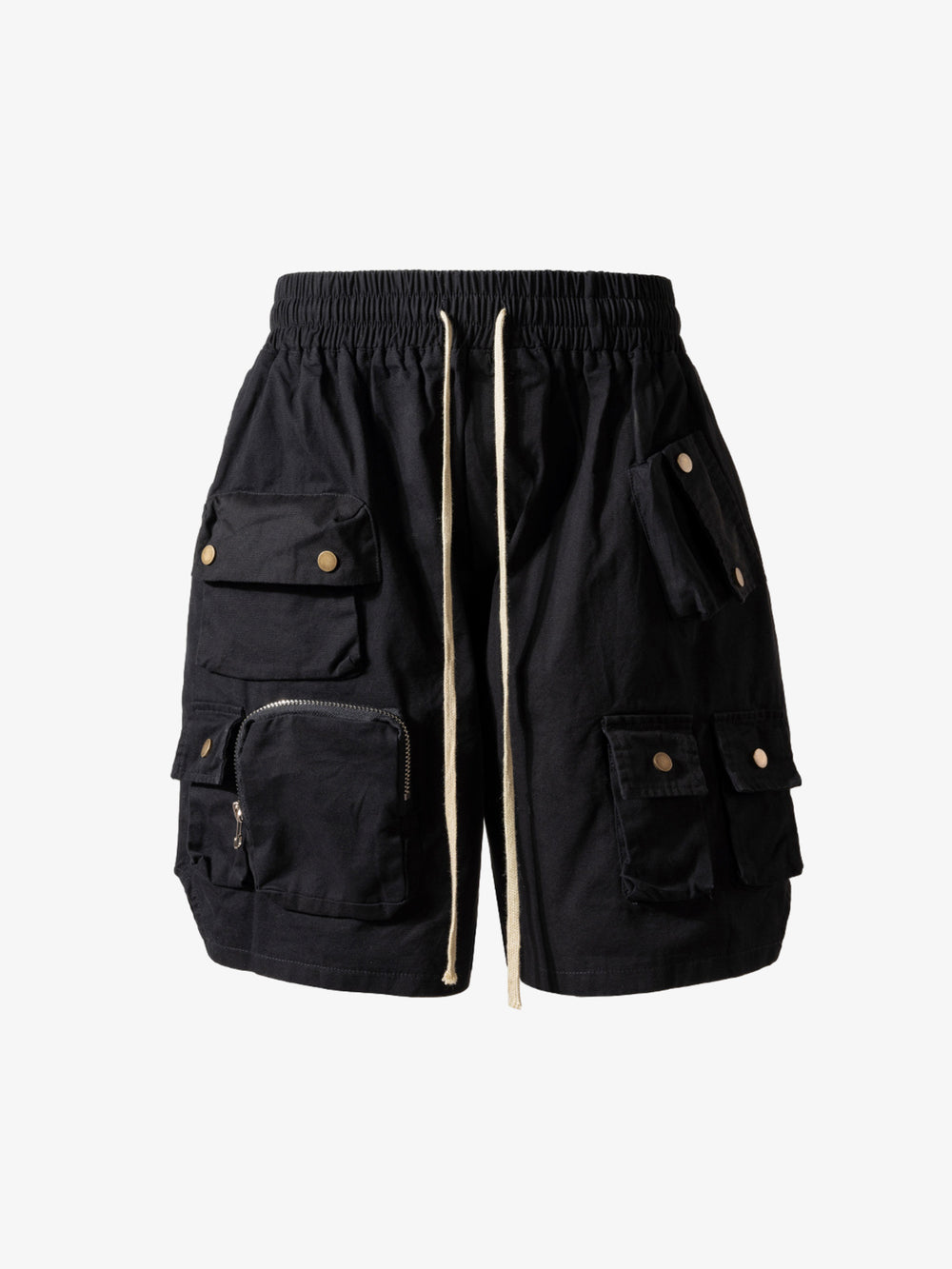 High-Waisted Olive Cargo Shorts