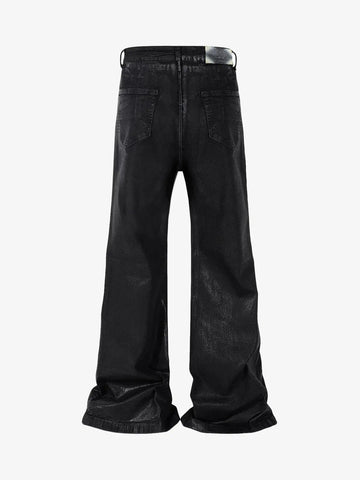 Thesupermade Black Wax Coated Flare Jeans - 2212 