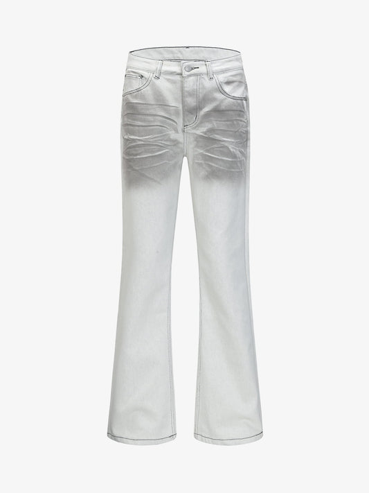 Stylish Silver Gradient Flare Jeans for Women - Perfect for Trendy Outfits 