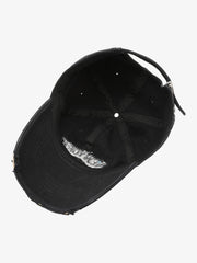Vintage Washed Distressed Letter Embroidery Baseball Cap 