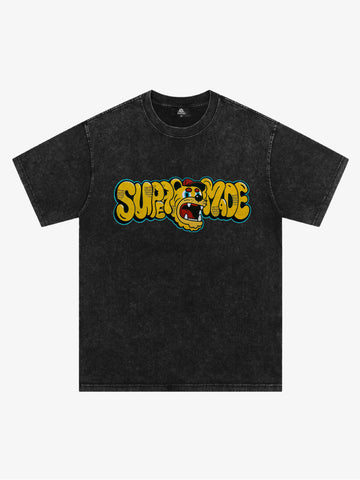 Street Graffiti Trendy Tiger Head Font T-Shirt 