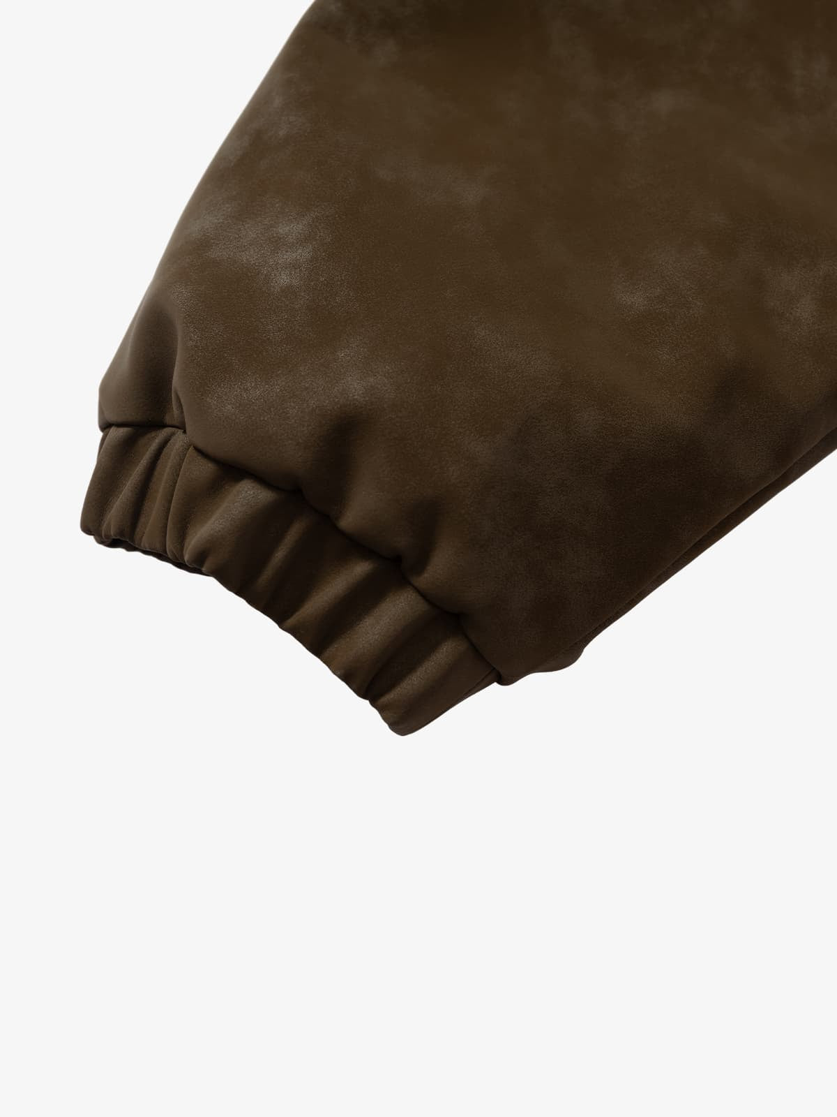Thesupermade Webbing Stitching Leather And Lambskin Cotton Coat 