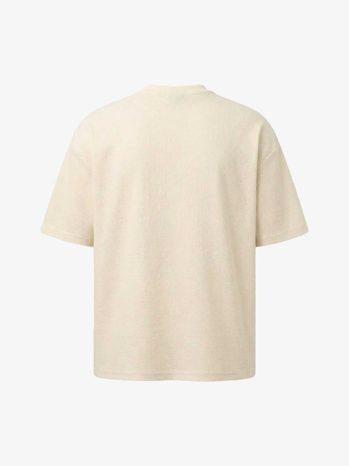 Asymmetric Skeleton Graphic Waffle T-Shirt 