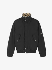 Reversible Spotted Leopard Stand-Collar Fleece Coat