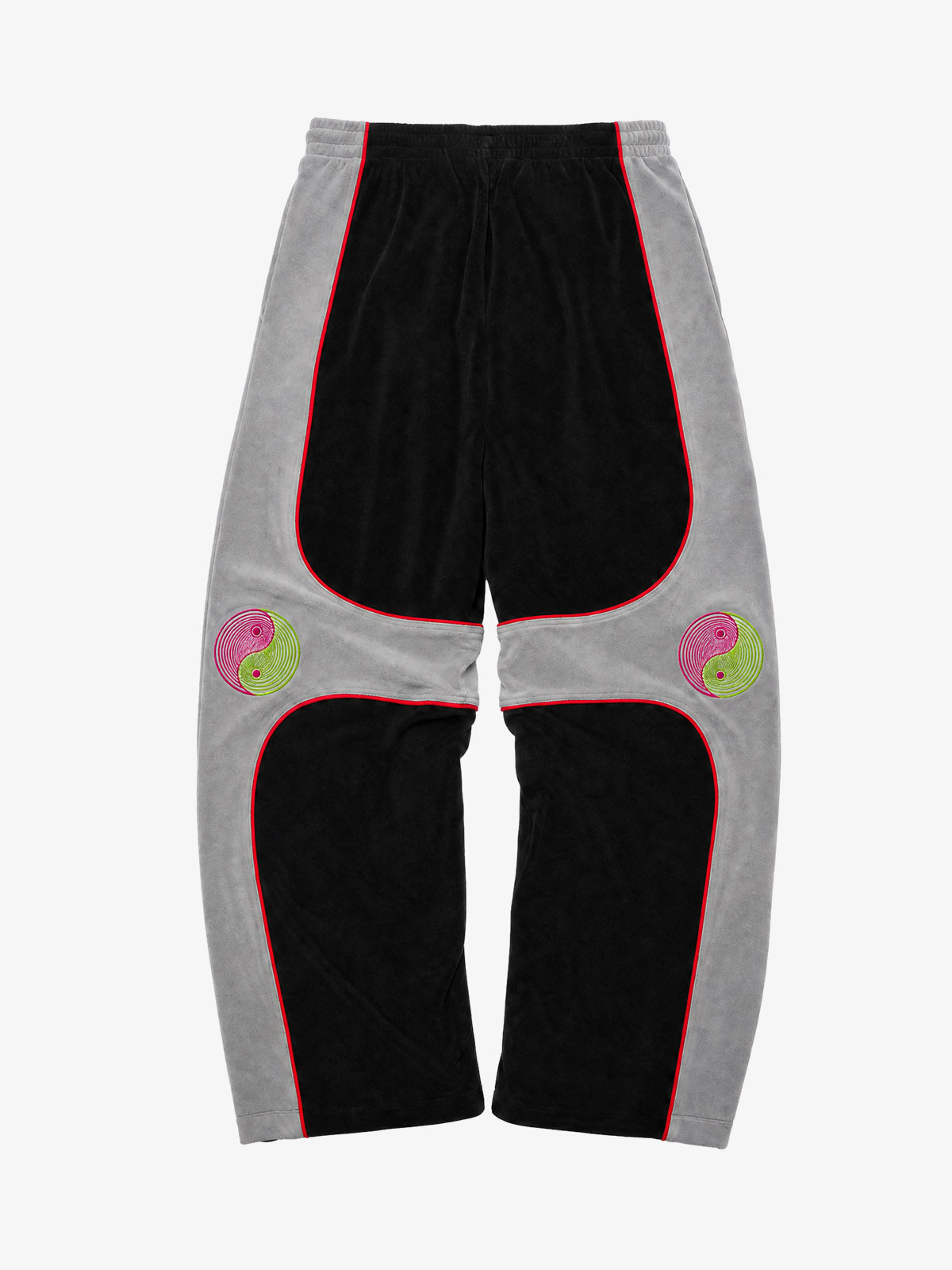 Tai Chi Embroidered Panelled Fleece Sweatpants