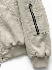 Washed Deconstructed Multi-Pocket Hooded Jacket