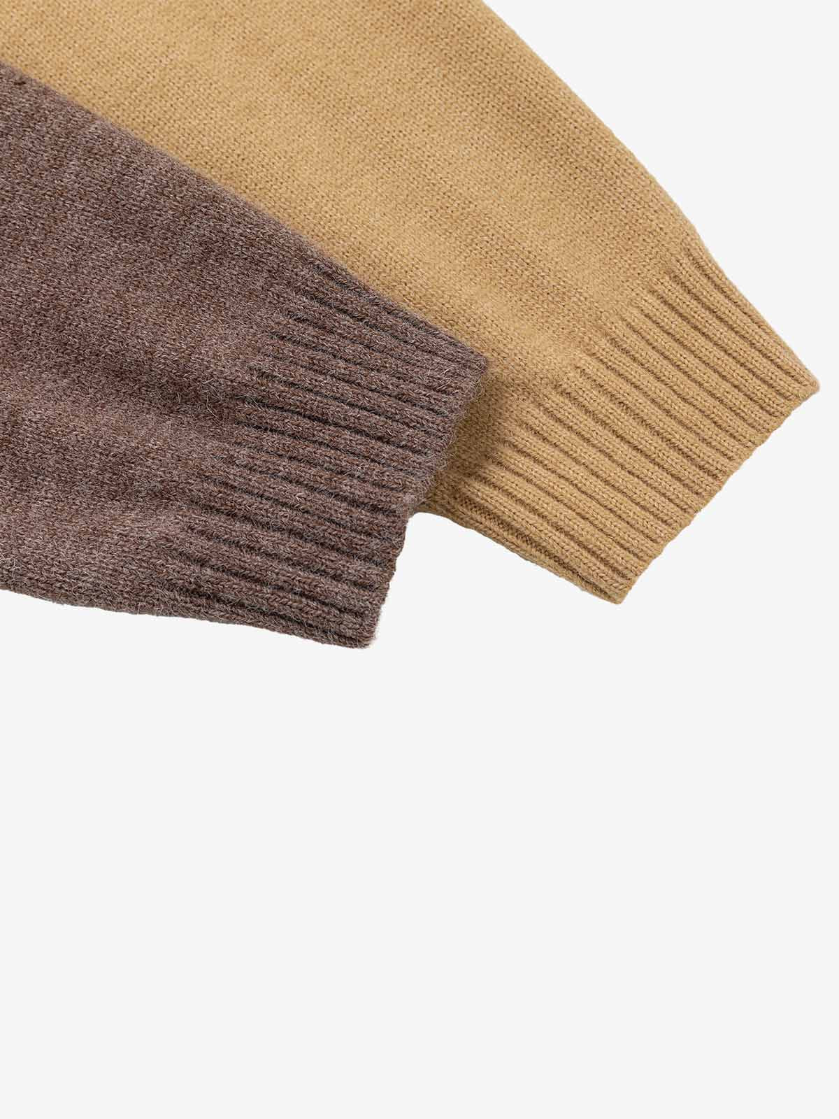Color Block Jacquard Knit Sweater
