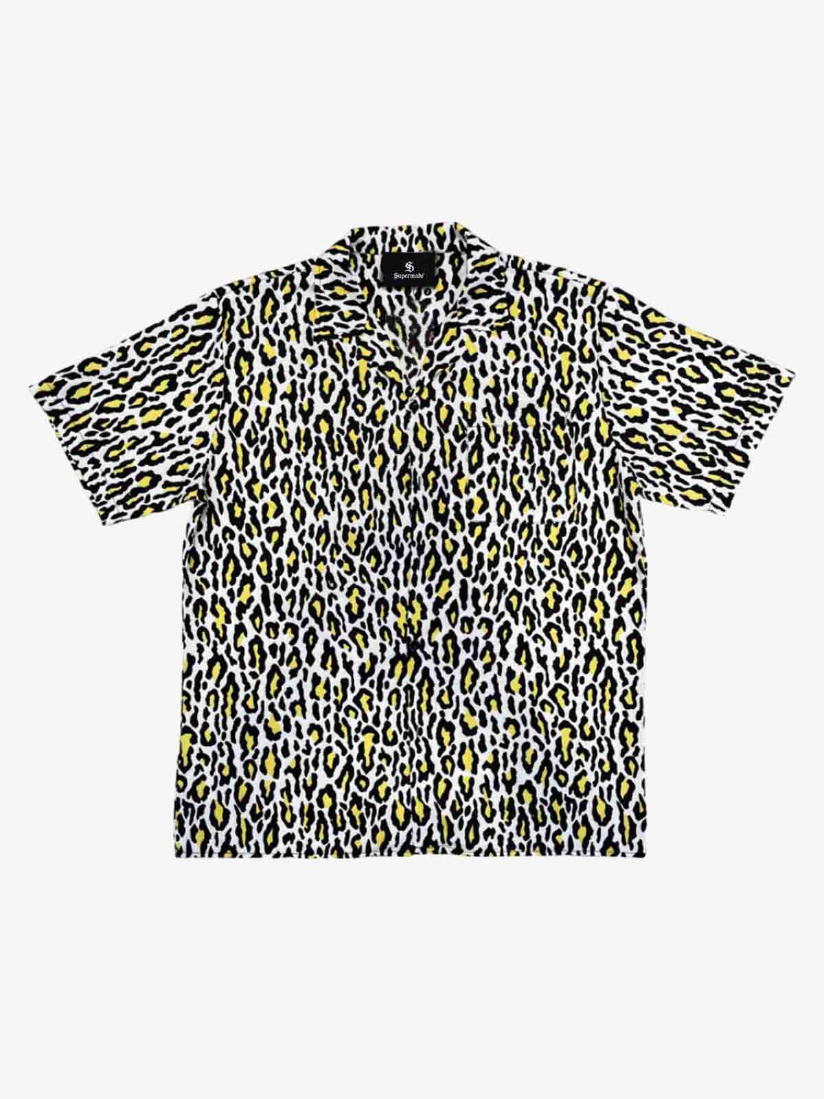 Classic Cheetah Print Camp Collar Boxy Shirt 