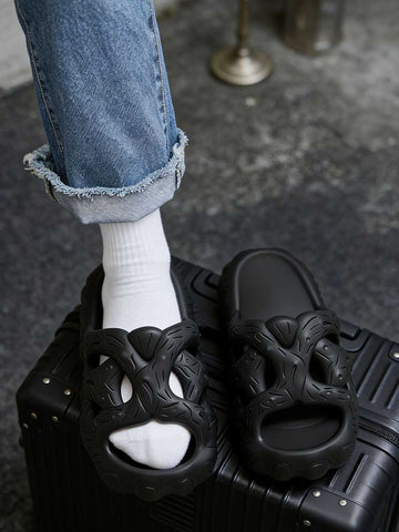 Eco-Friendly Rubber Tree Design Slides for Men and Women - Lightweight, Comfortable, Outdoor & Indoor Use 