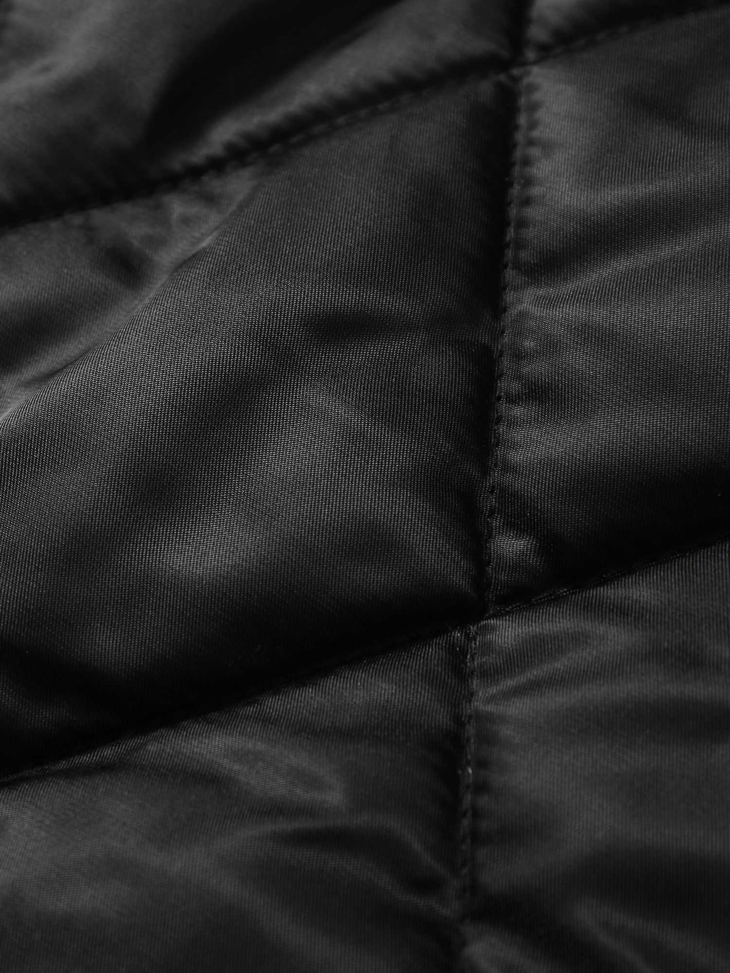 Thesupermade Beaded Fur Collar Padded Plaid Jacket 