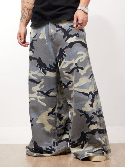 Street Retro Camouflage Baggy Jeans - 2395 