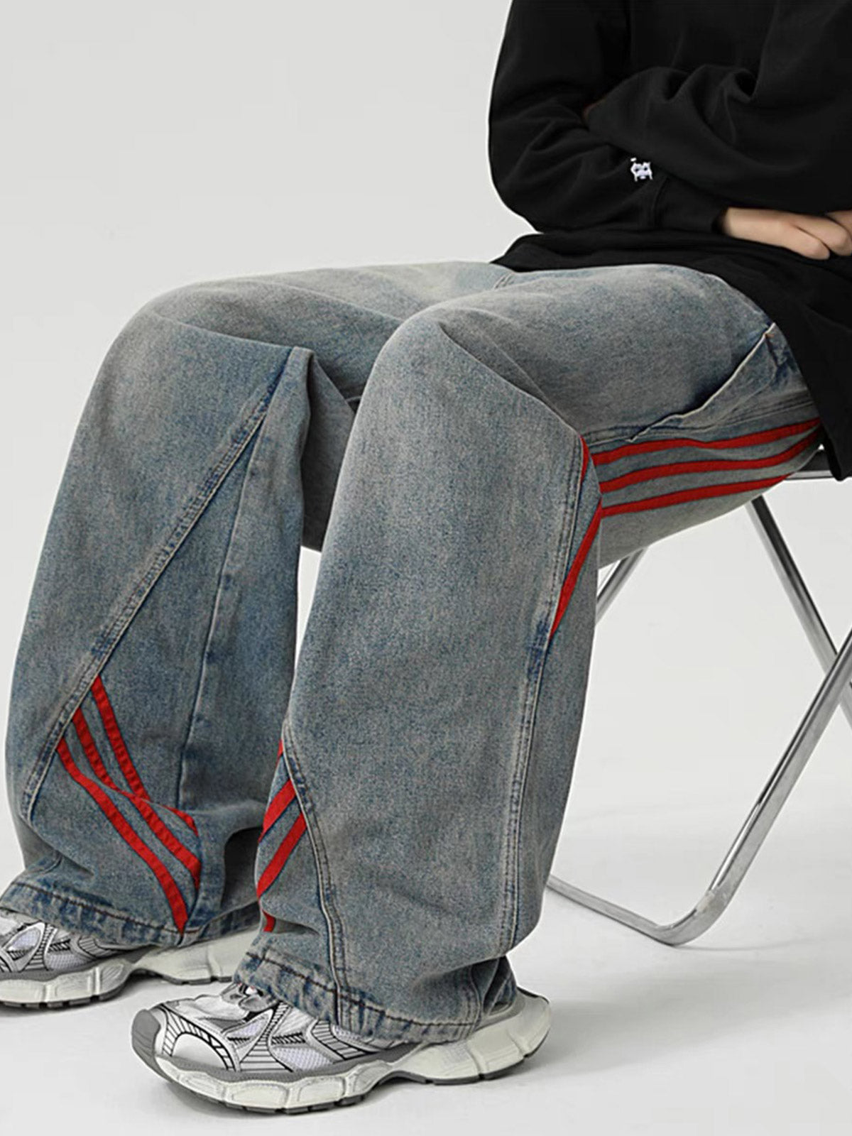 Thesupermade American Retro Contrast Washed Jeans 