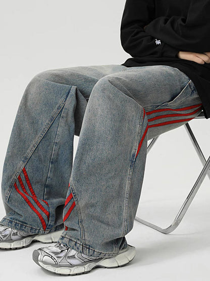 Thesupermade American Retro Contrast Washed Jeans 