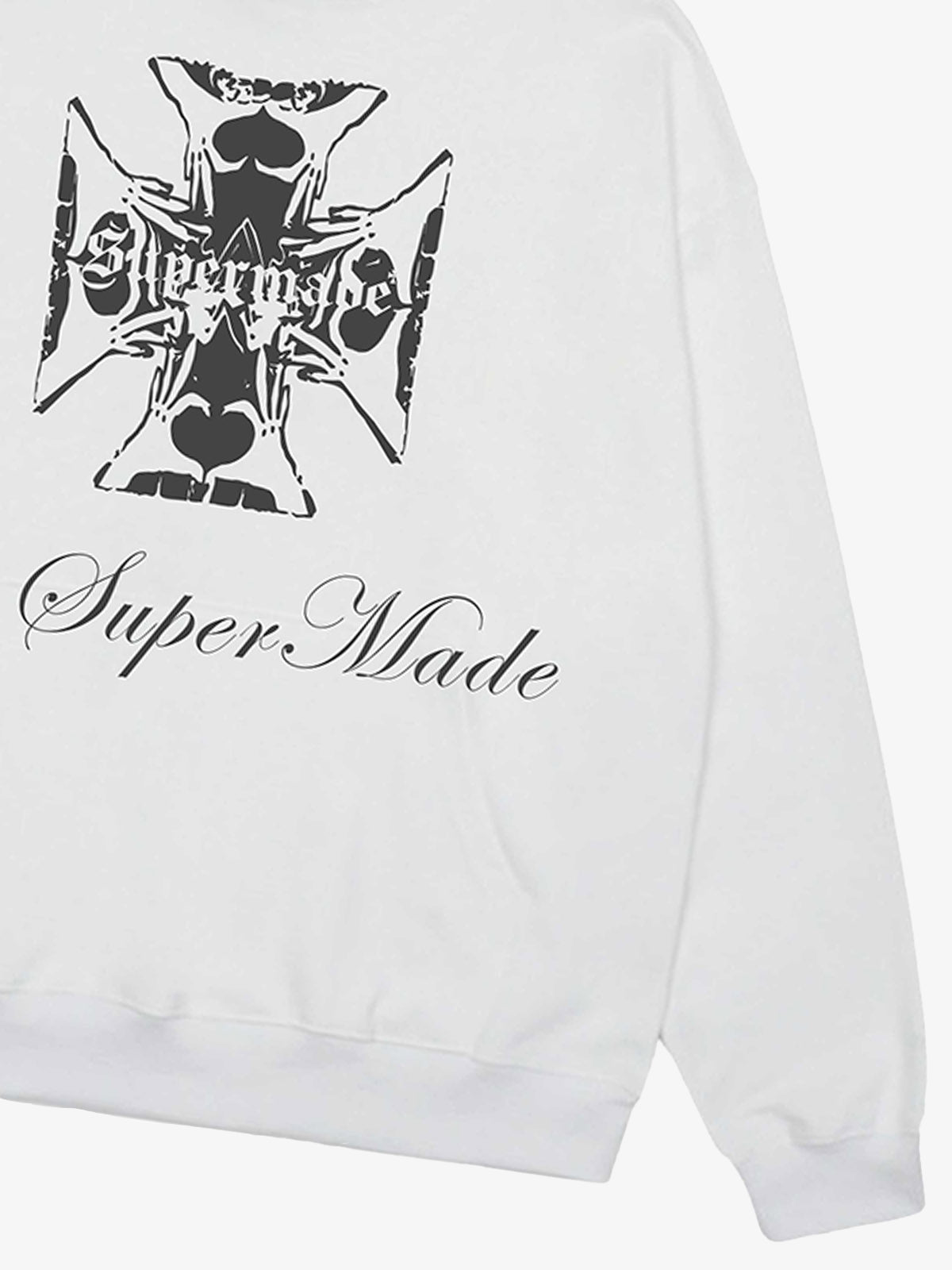 Street Cross Letters Print Hoodie 