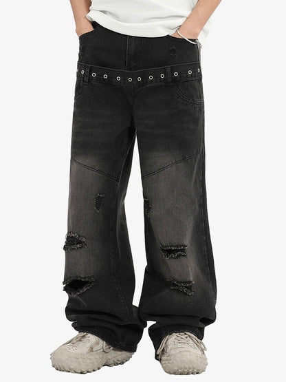 Vintage Washed Distressed Jeans 