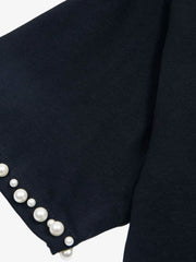 Elegant Pearl-Embellished Oversized T-Shirt 