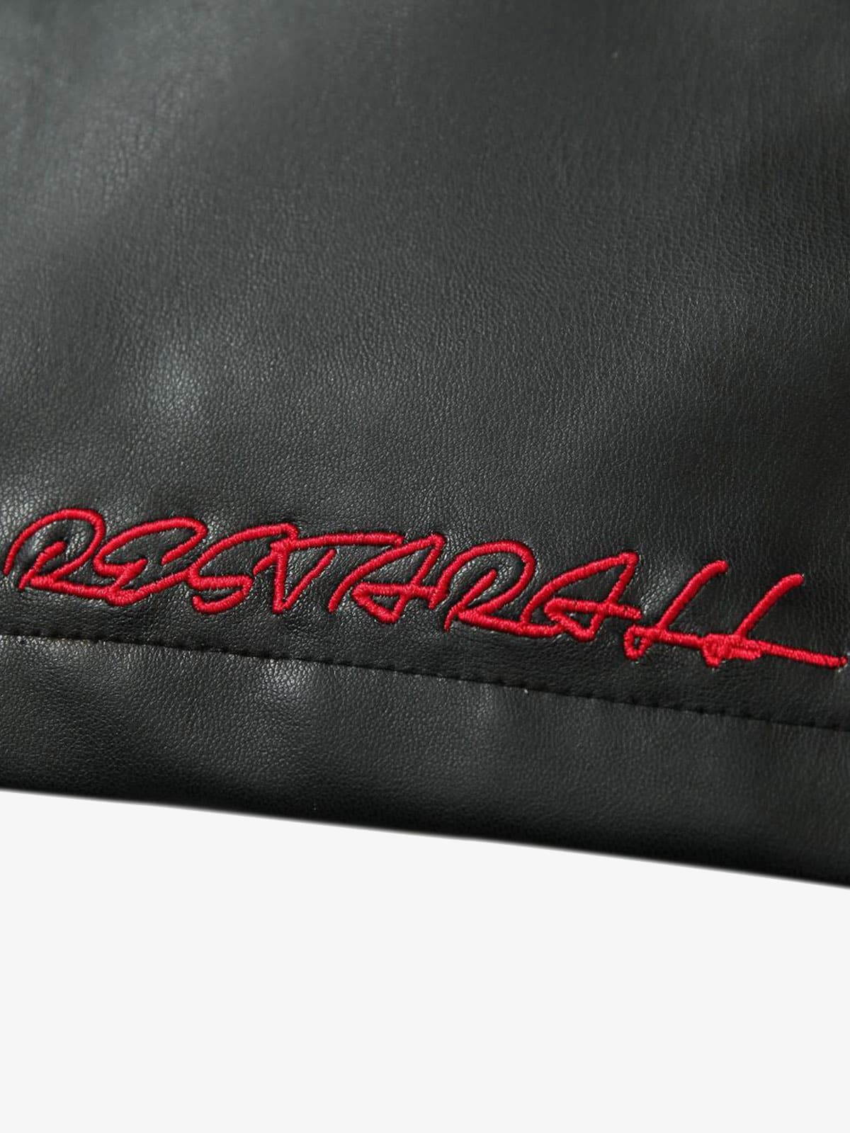 Plaid Stitching Motorcycle Leather Jacket 