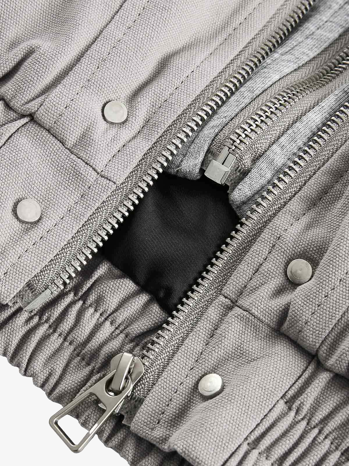 Deconstructed Split Faux Two-Piece Hooded Jacket 