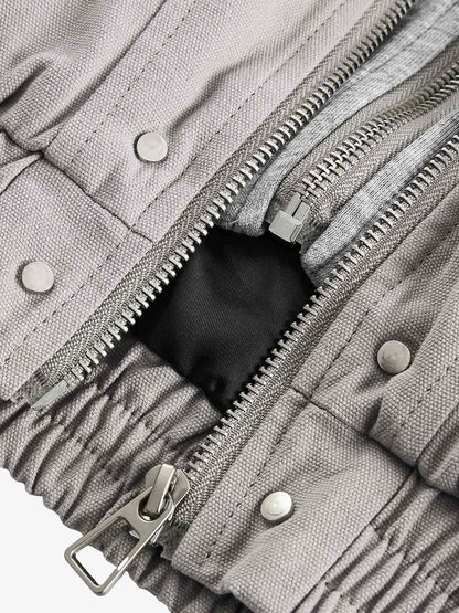 Deconstructed Split Faux Two-Piece Hooded Jacket 