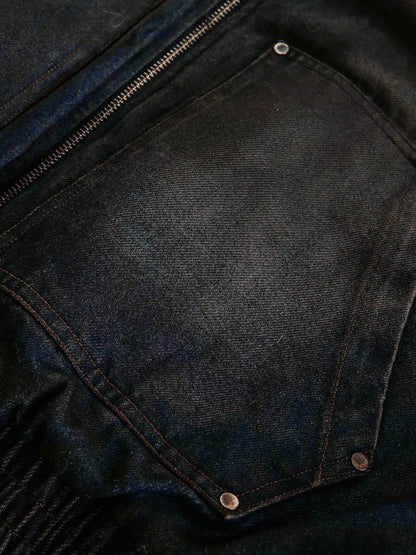 Thesupermade Washed Denim Fur Hooded Jacket - 2265 
