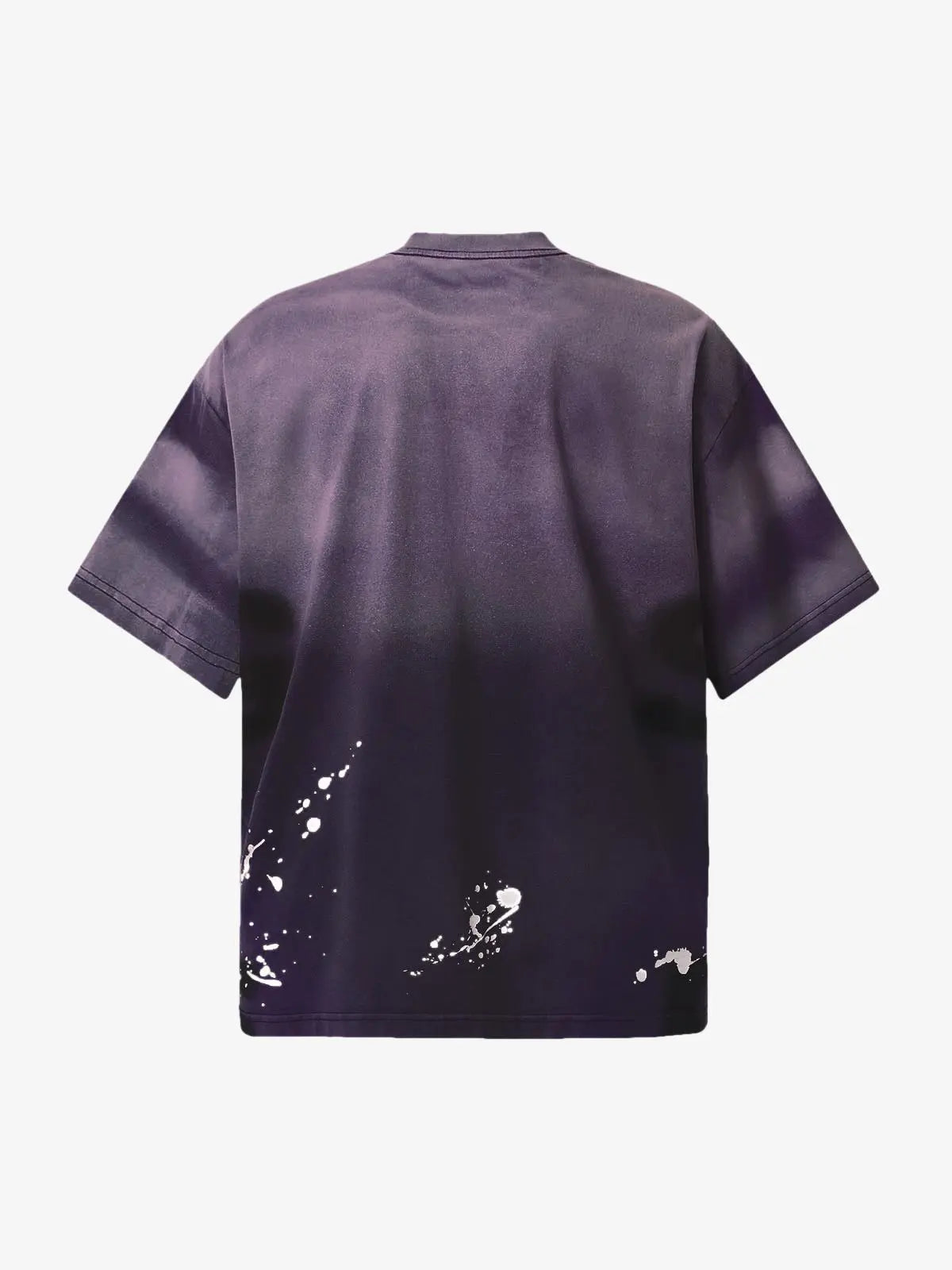 Ink Splash Letter Print T-Shirt - 2414 