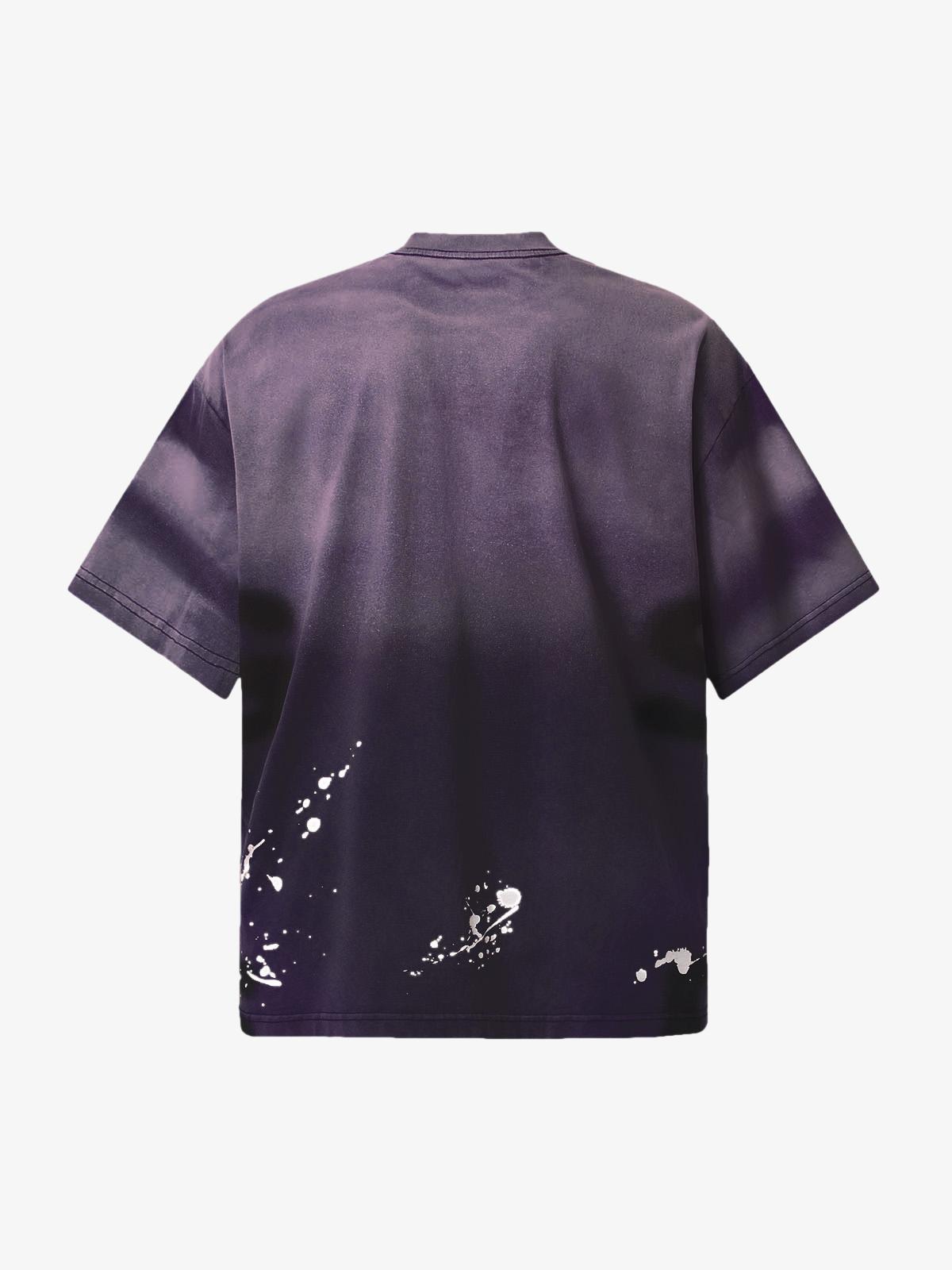 Ink Splash Letter Print T-shirt - 2414 