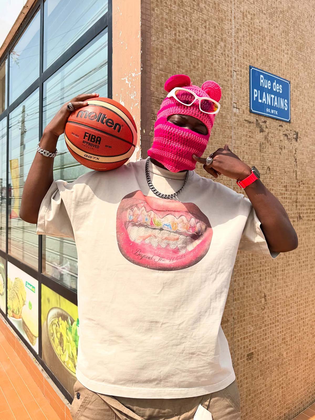 Full Diamond Tooth Pattern T-Shirt - 2258 