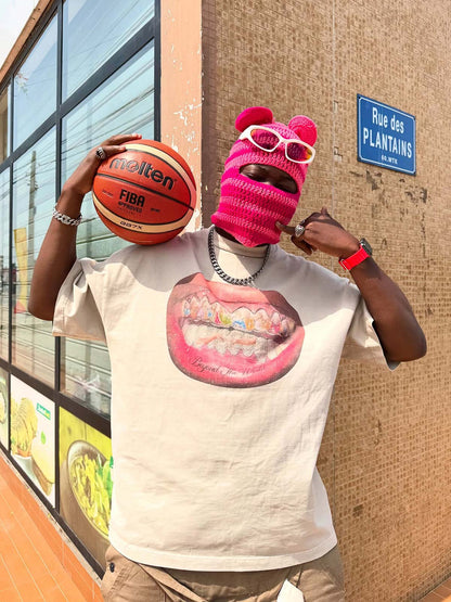Full Diamond Tooth Pattern T-Shirt - 2258 