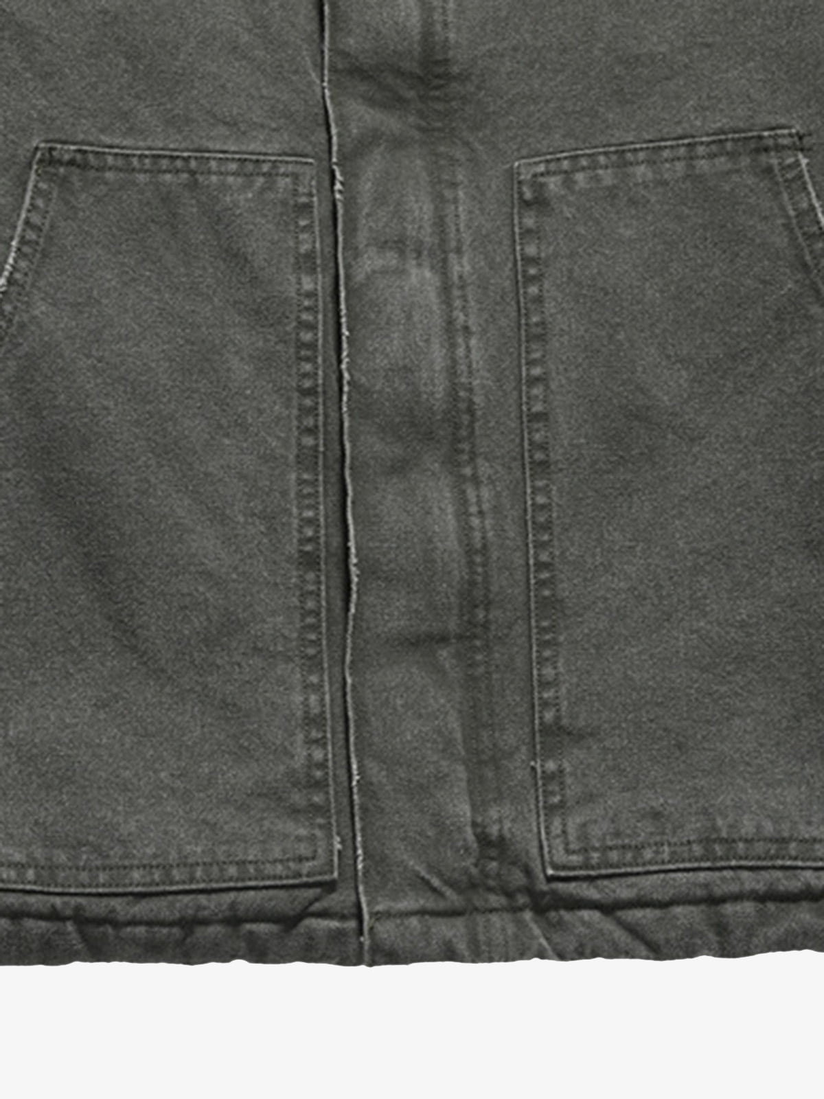 Vintage Washed Distressed Quilted Work Jacket 