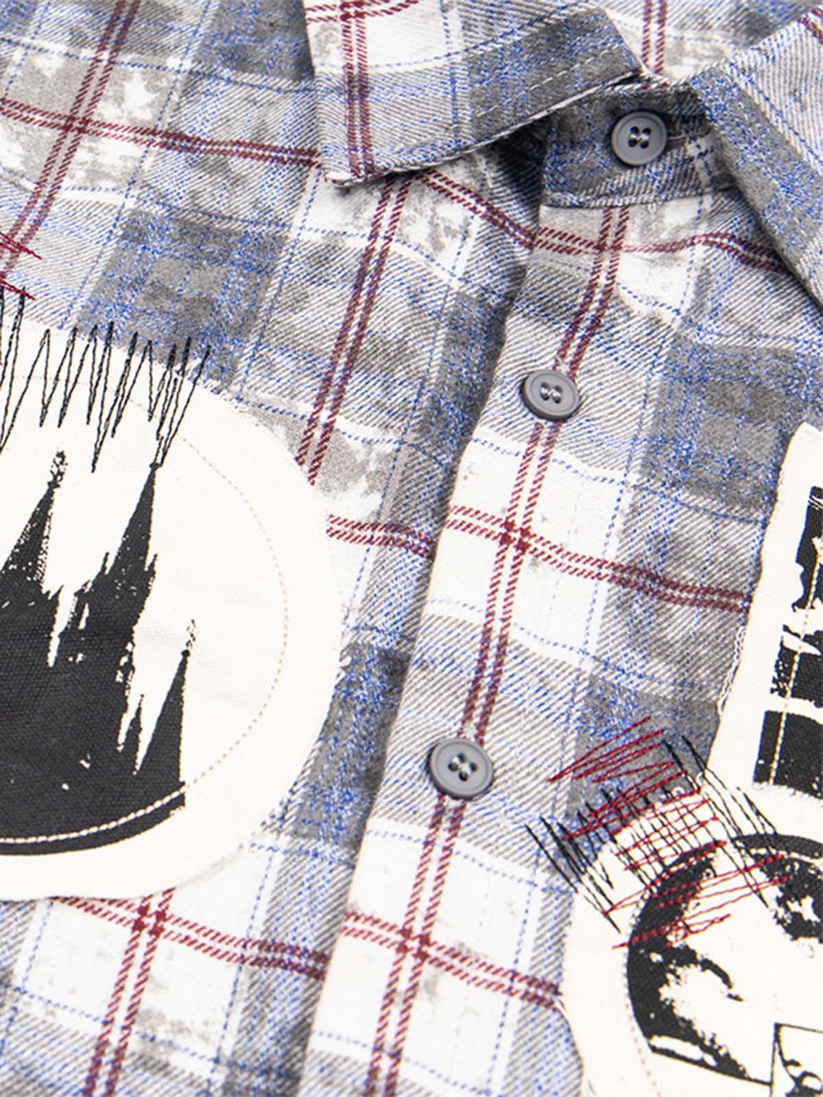 Retro Cleanfit Patch Embroidered Plaid Shirt 