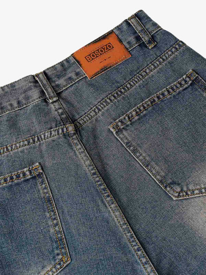 Thesupermade Washed Distressed Baggy Jeans - 2233 