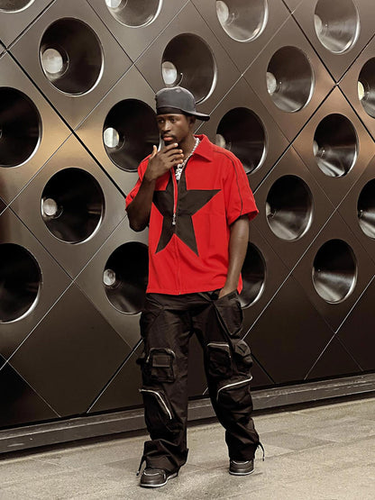 Multi-Pocket Casual Workwear Wide Leg Pants - 1643 