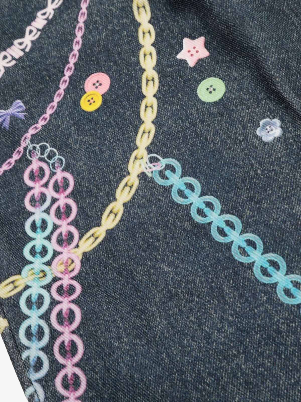 Embellished Chain Denim Shorts 