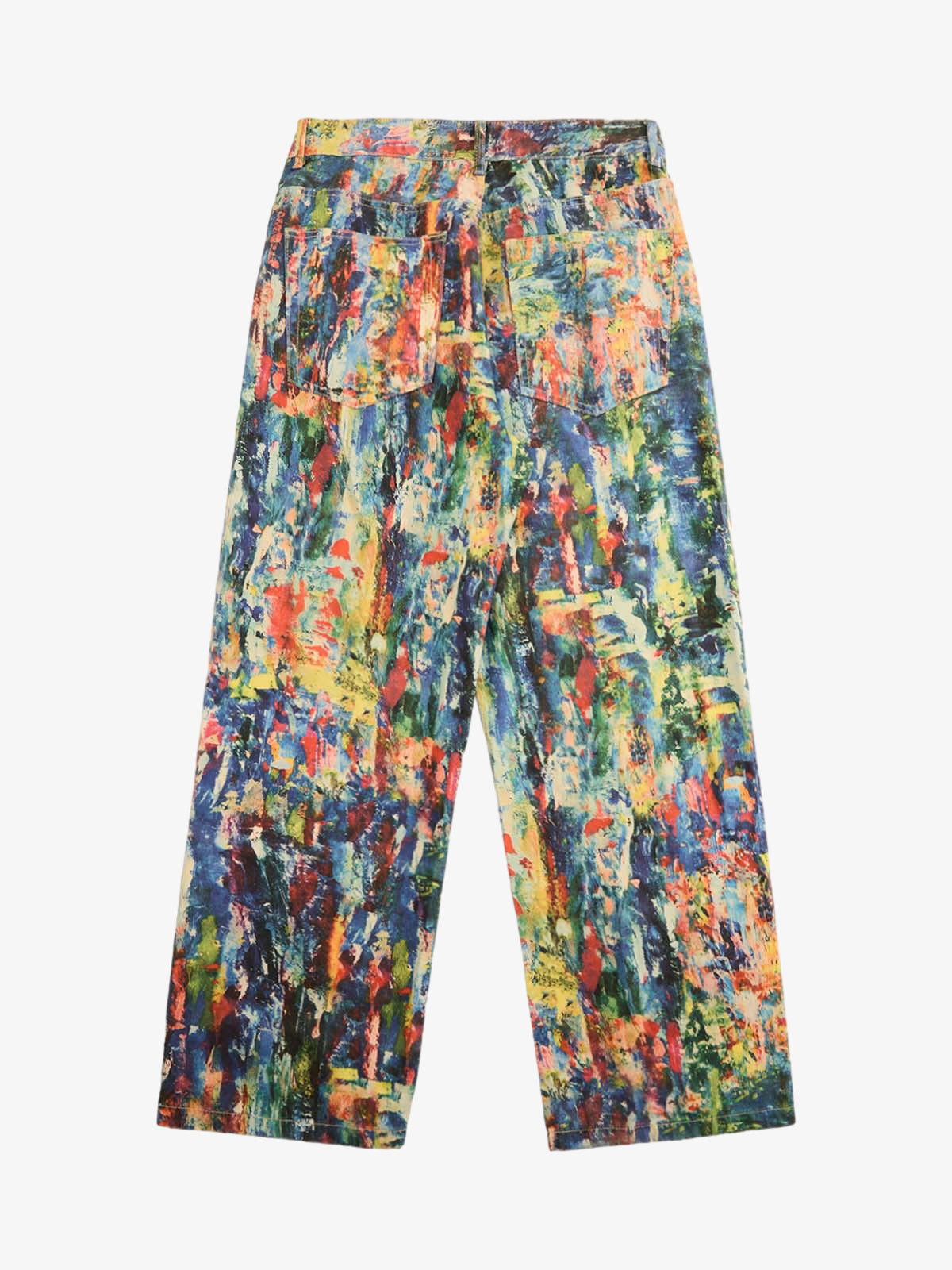 Street Oil Painting Color Straight Jeans - 2348 