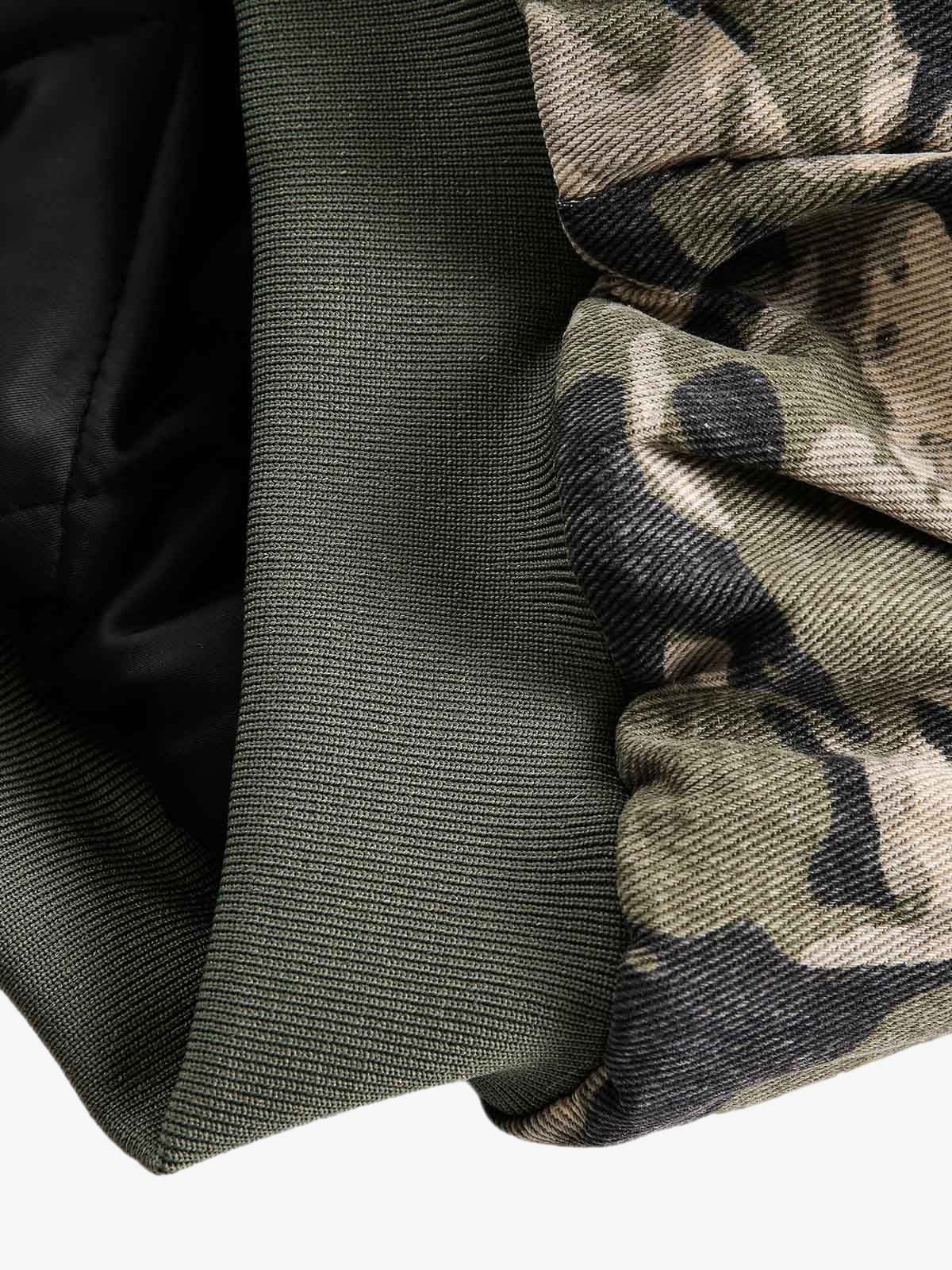 Thesupermade Camouflage Fur Hooded Jacket - 2353 
