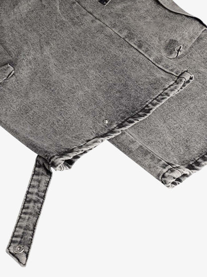Thesupermade Washed Multi-pocket Cargo Jeans 