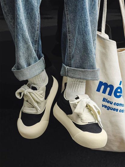 Thesupermade Chunky Round-Toe Color-Block Rap Sneakers 