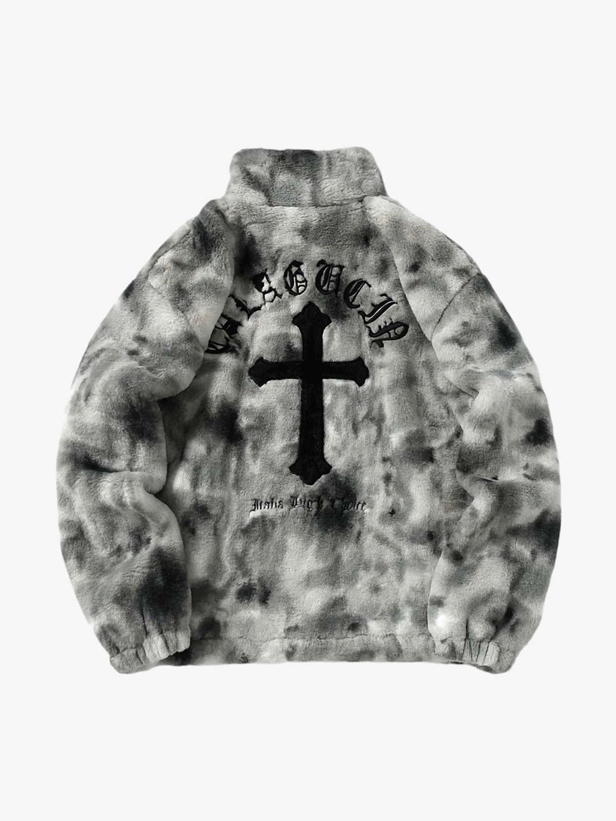 Heavy-Duty Faux Lambswool Tie-Dye Urban Jacket - 1558 