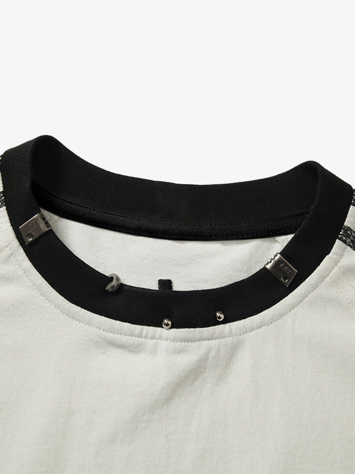 Heavy Washed Street Metal Collar T-shirt 