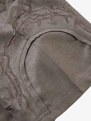 Thorn Embroidery Suede T-Shirt 