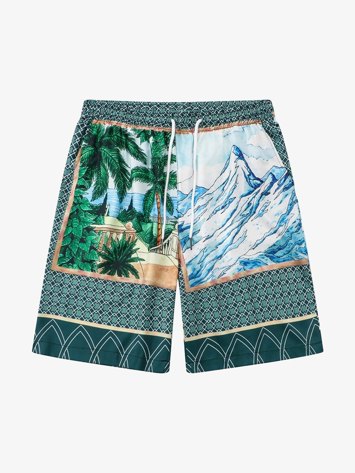 Mountain Coconut Printed Hip-Hop Short Set 
