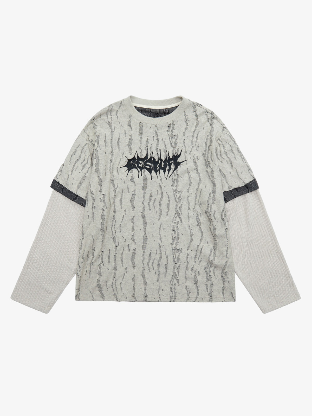 Thesupermade Faux Two-piece Distressed Woolen T-shirt - 2005 