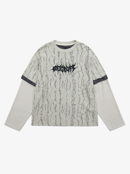 Thesupermade Faux Two-piece Distressed Woolen T-shirt - 2005 