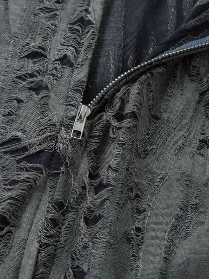 Distressed Ripped Short Sleeve Shirt 