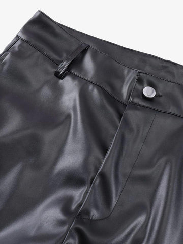Thesupermade Punk Style Pleated Leather Pants - 2195 
